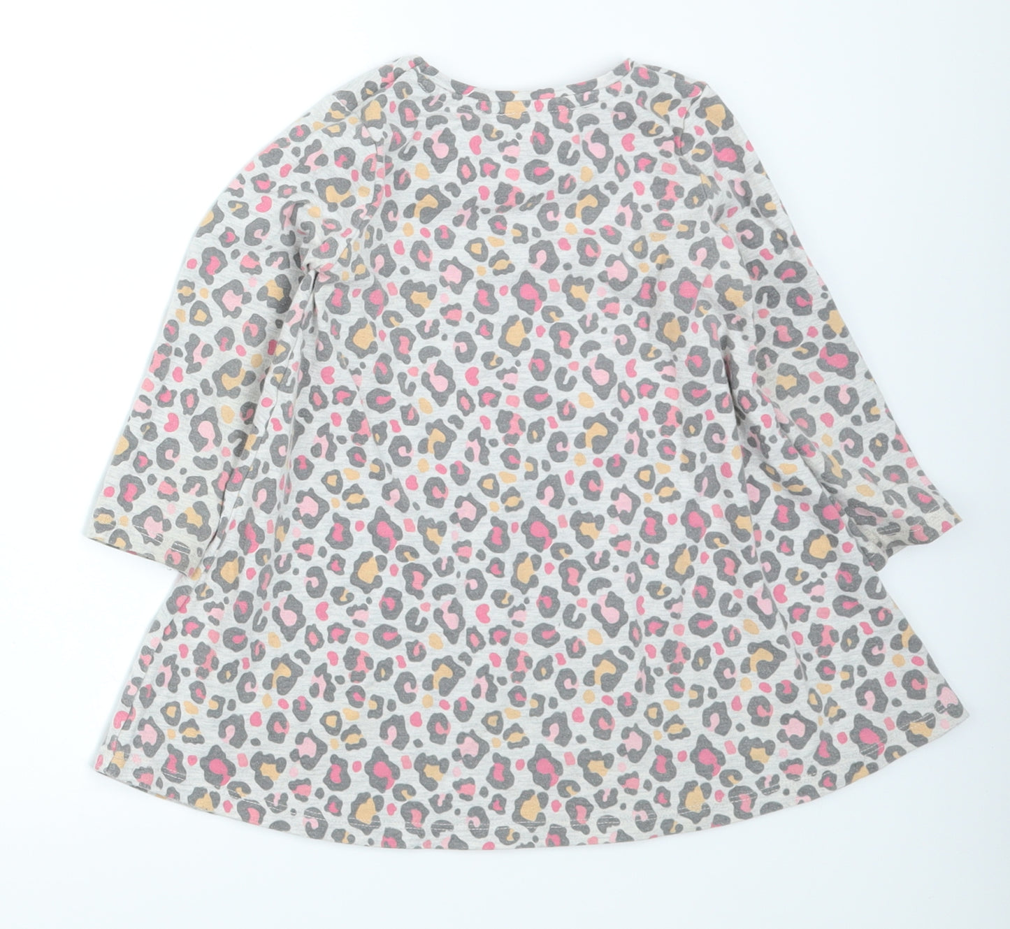 F&F Girls Grey Animal Print  Skater Dress  Size 18-24 Months