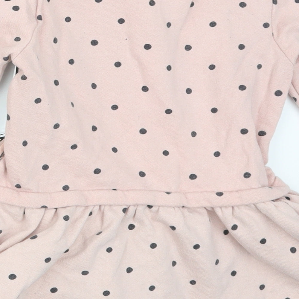 F&F Girls Pink Polka Dot  Jumper Dress  Size 2-3 Years  - Minnie Mouse