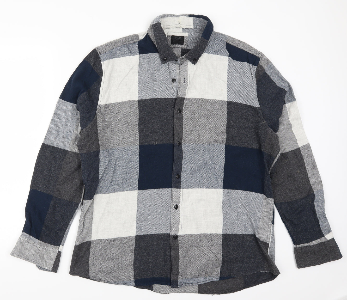 Matalan Mens Grey Check   Button-Up Size XL