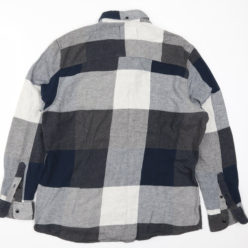 Matalan Mens Grey Check   Button-Up Size XL