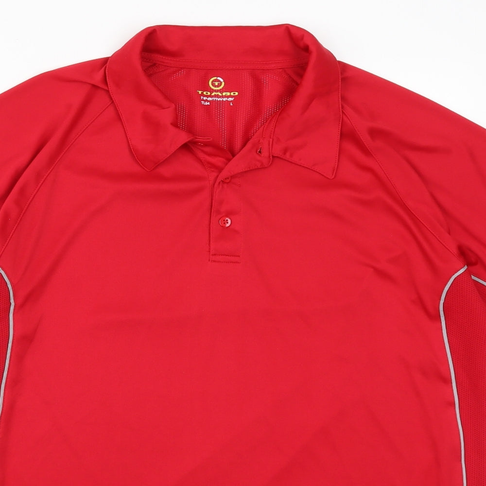 Tombo Mens Red    Polo Size L