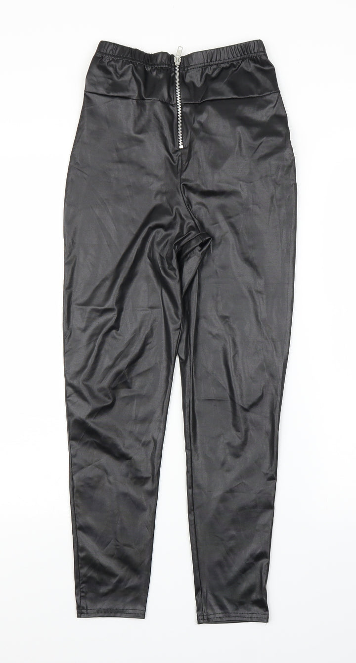 Boohoo Womens Black Carrot Trousers Size 6 L25 in
