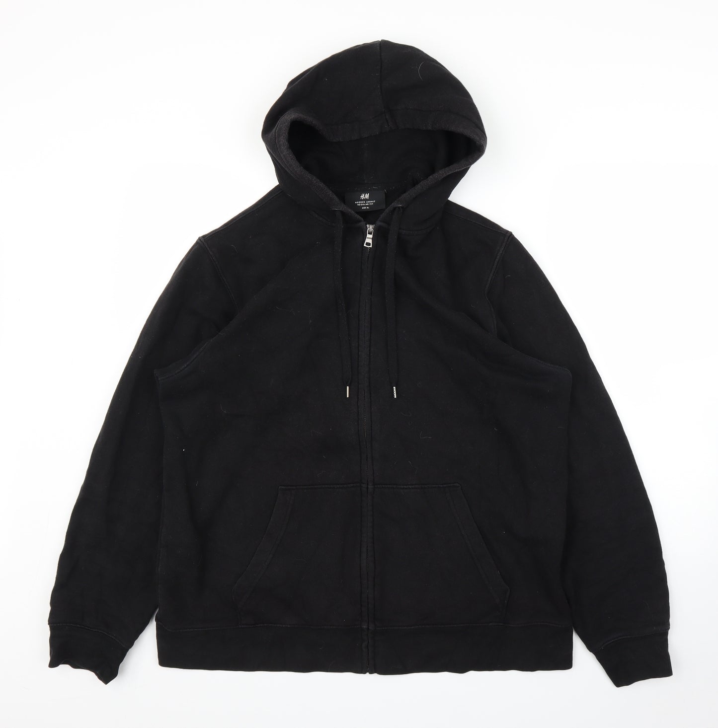 H&M Mens Black   Full Zip Hoodie Size XL