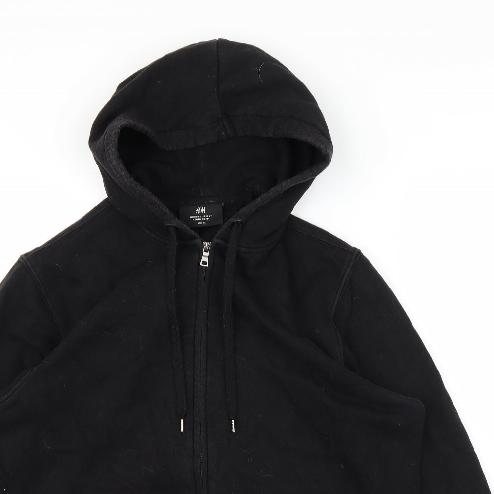 H&M Mens Black   Full Zip Hoodie Size XL