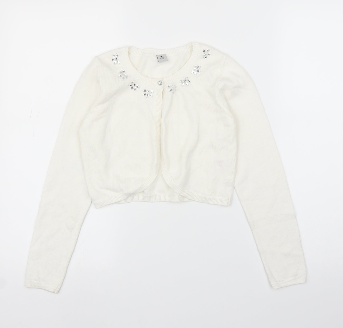 TU Girls White   Cardigan Jumper Size 9 Years