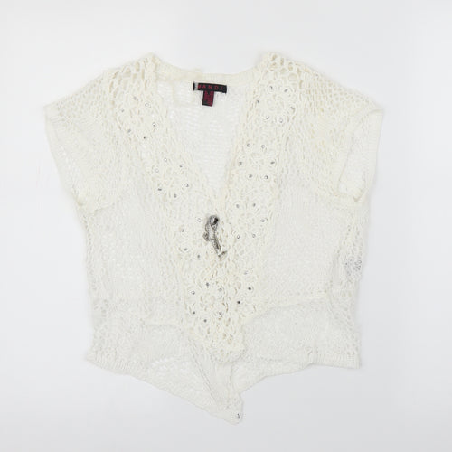 Mandi Womens White   Cardigan Jumper Size 12