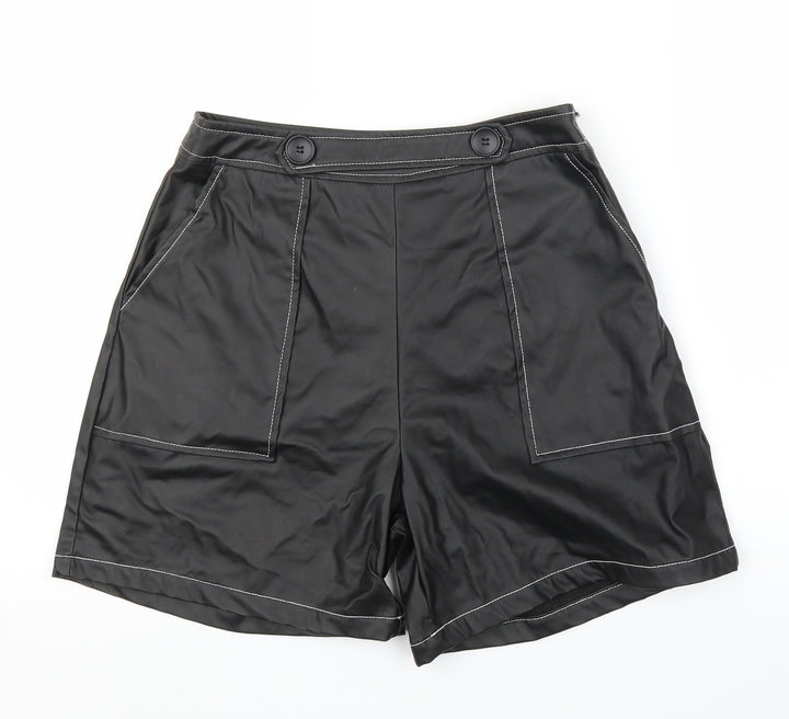PRETTYLITTLETHING Womens Black Sailor Shorts Size 8