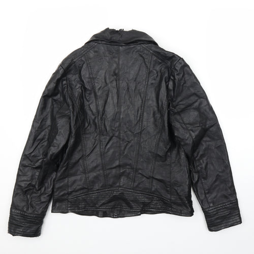 Wallis Womens Black   Motorcycle Jacket Coat Size 12