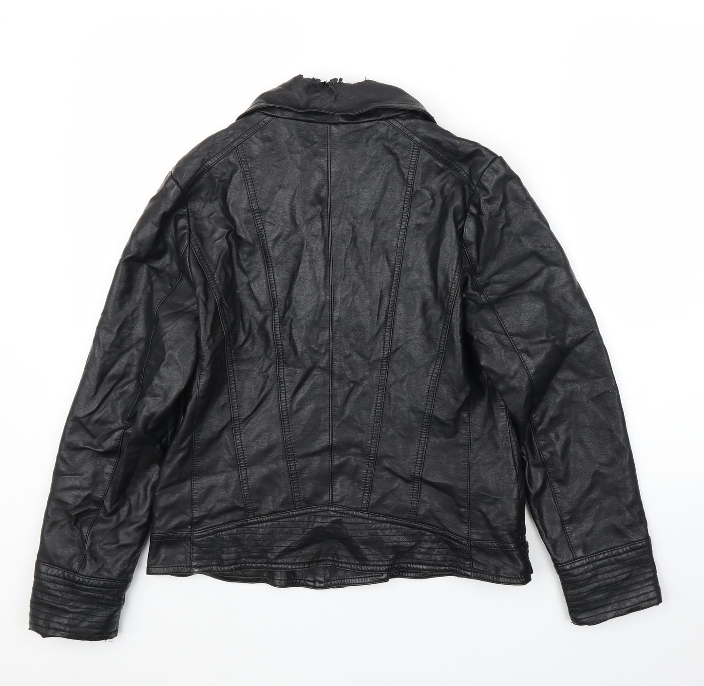 Wallis Womens Black   Motorcycle Jacket Coat Size 12
