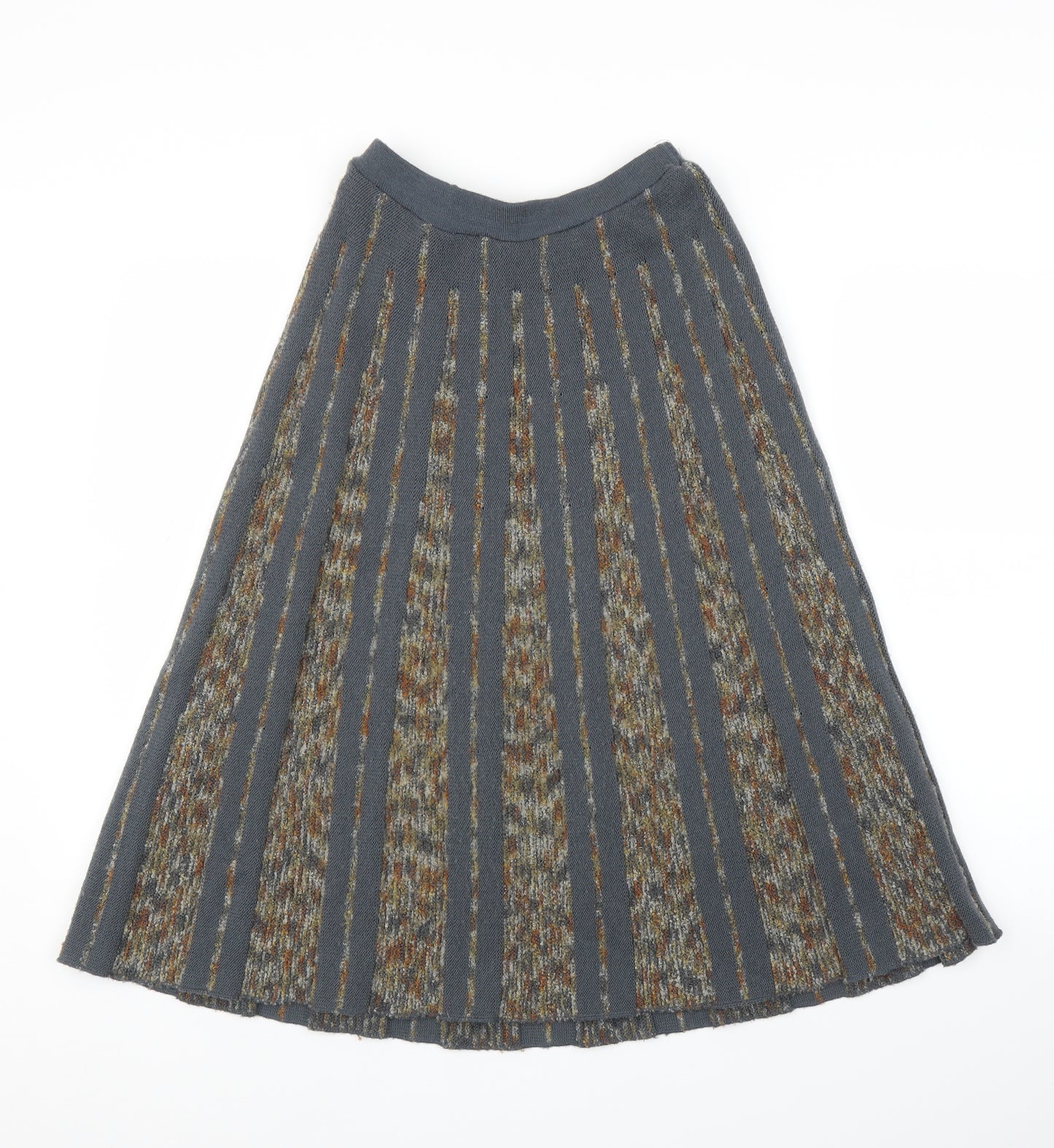 Preworn Womens Grey Striped  A-Line Skirt Size 10