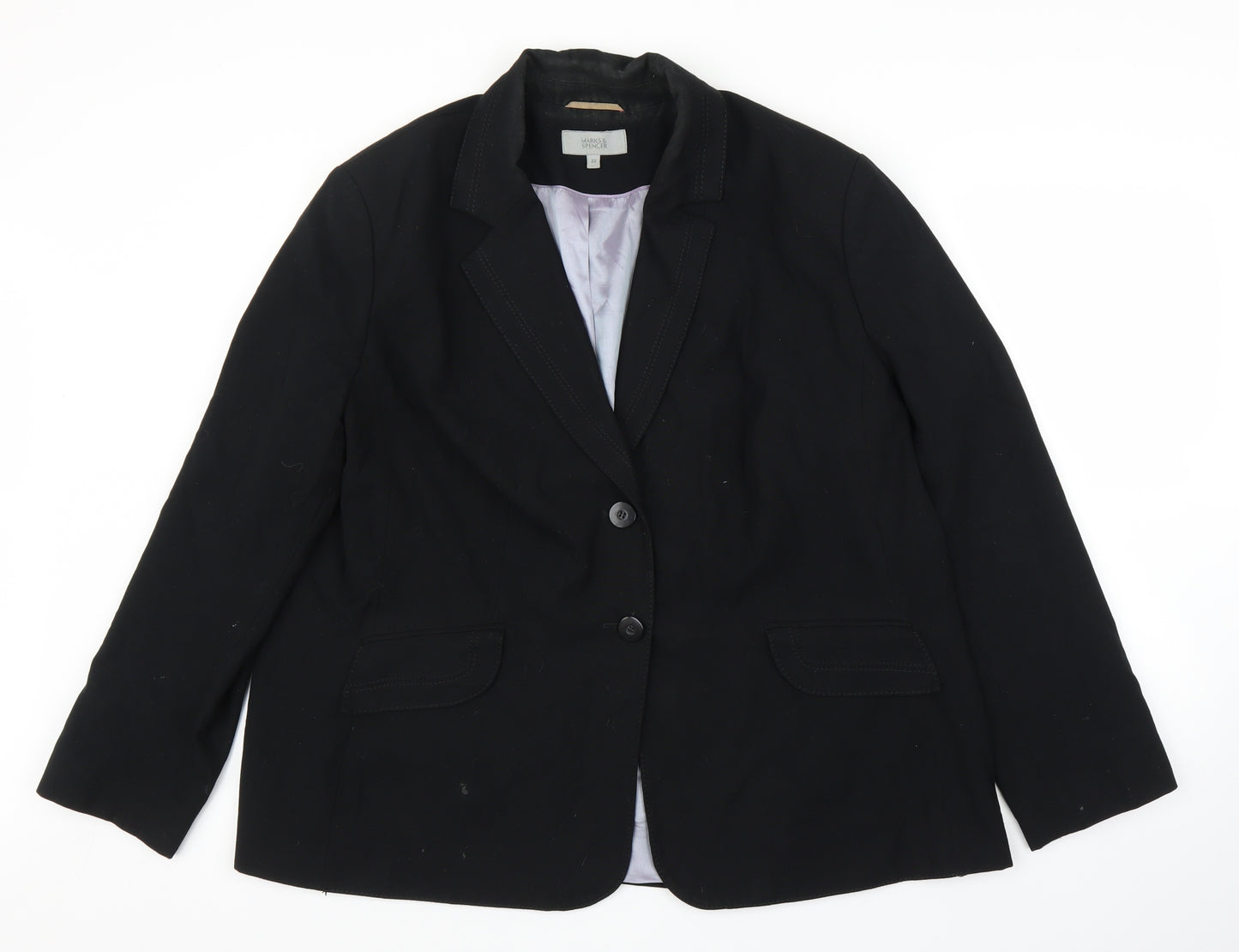 M&S Womens Black   Jacket Suit Jacket Size 22
