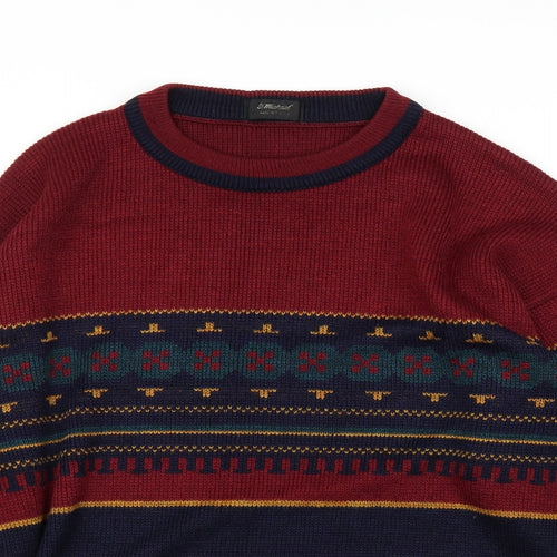 St Michael Mens Blue Fair Isle  Pullover Jumper Size M