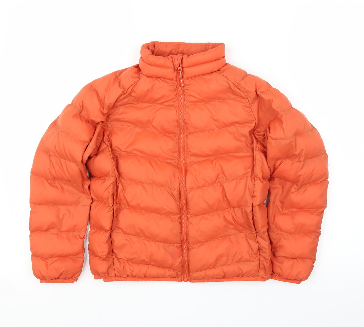 Uniqlo Boys Orange   Puffer Jacket Coat Size 7-8 Years