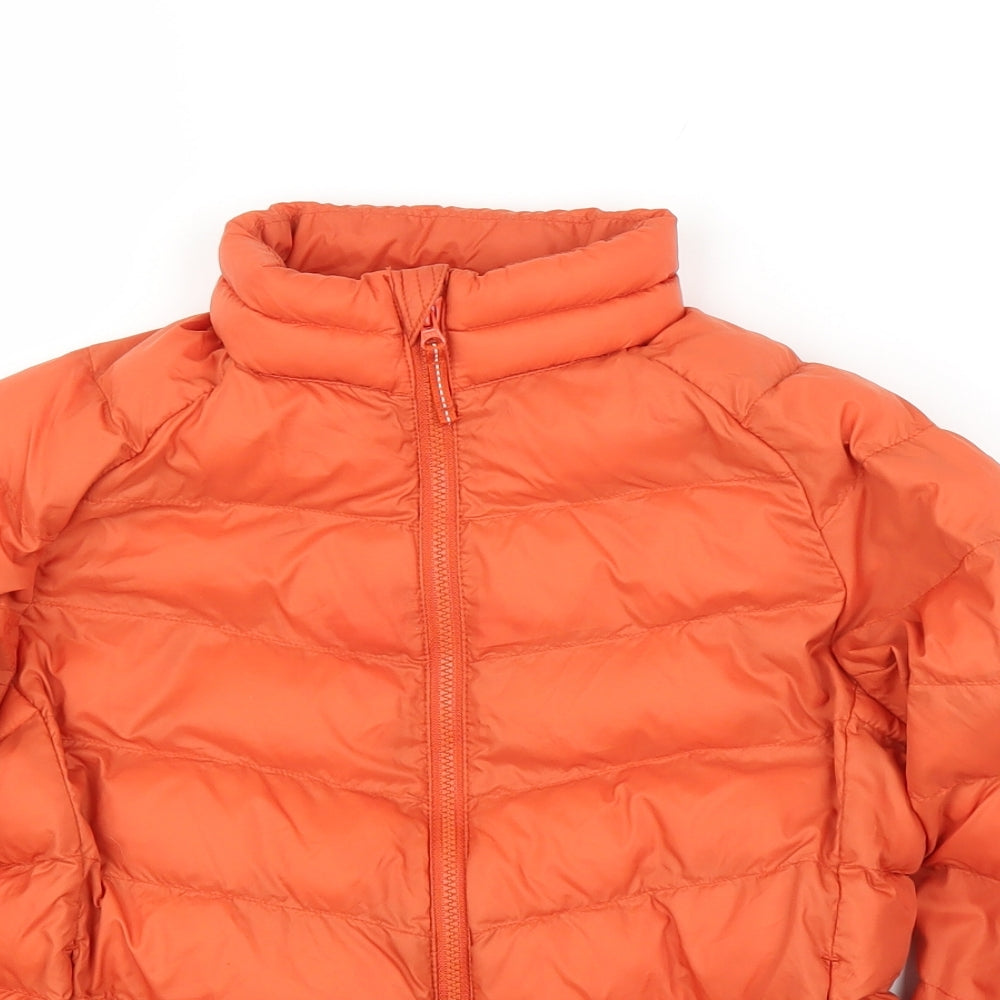 Uniqlo Boys Orange   Puffer Jacket Coat Size 7-8 Years