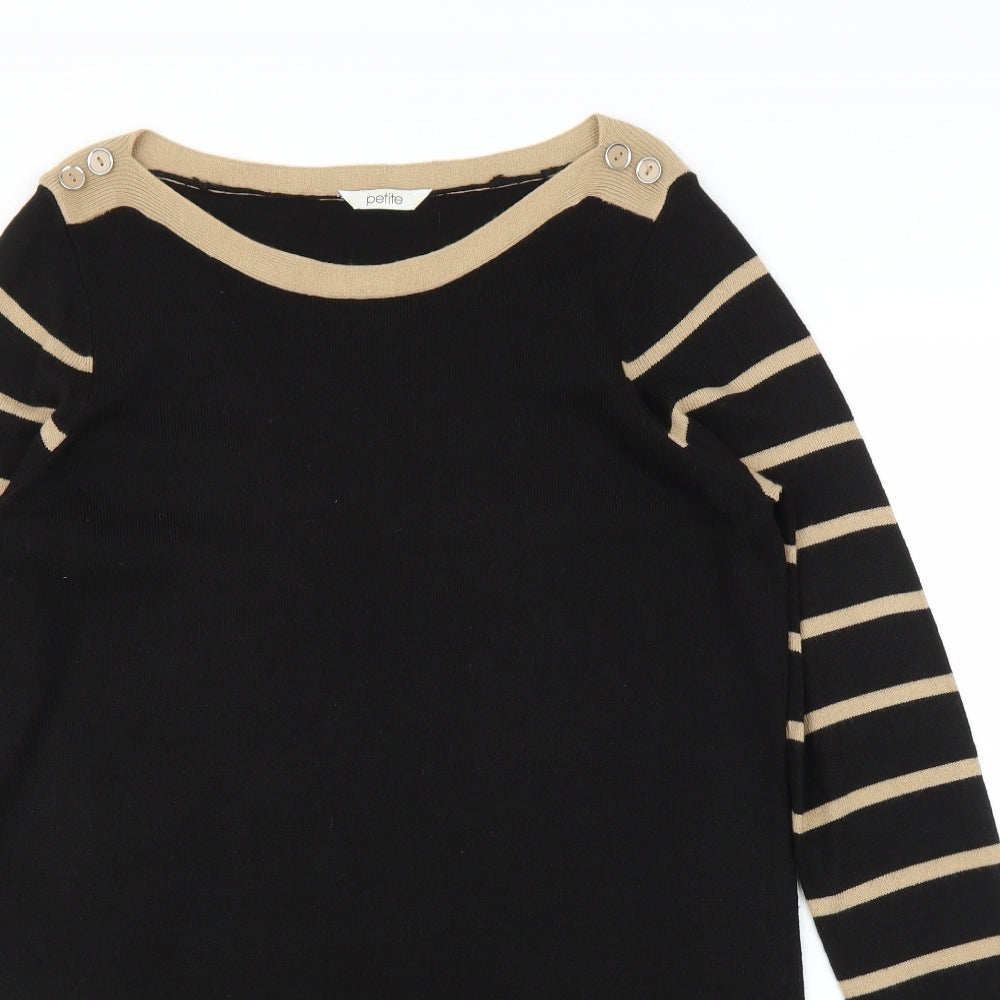 BHS Womens Black Striped  Jumper Dress  Size 14