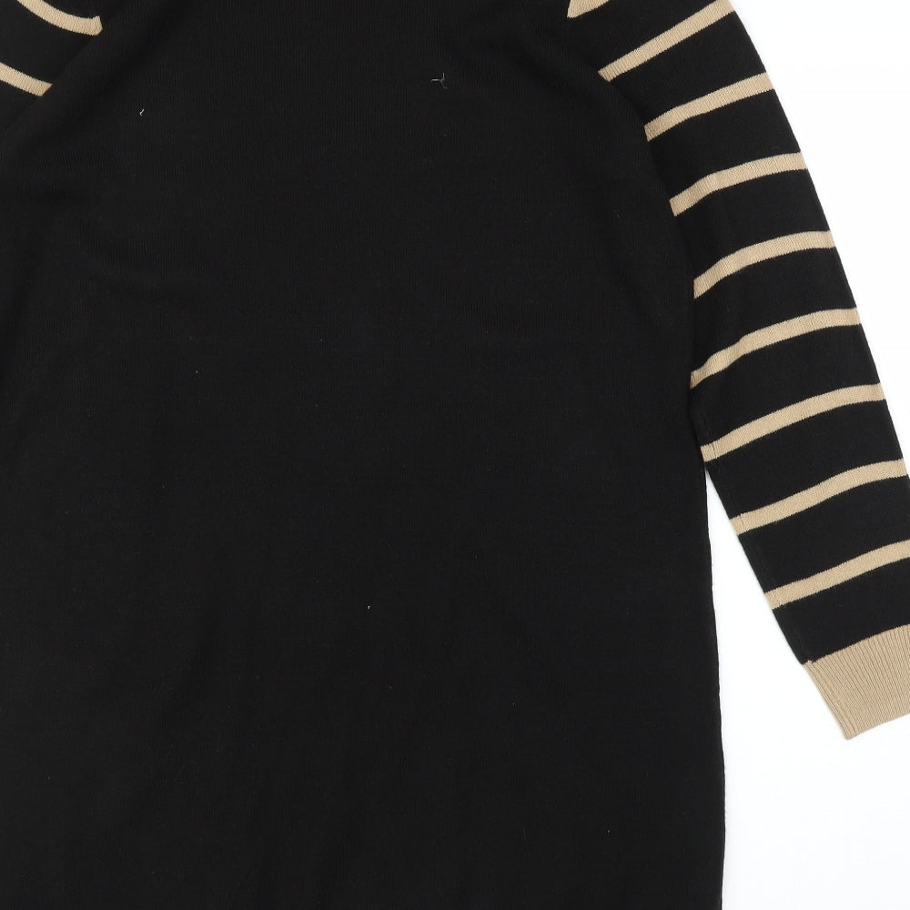 BHS Womens Black Striped  Jumper Dress  Size 14
