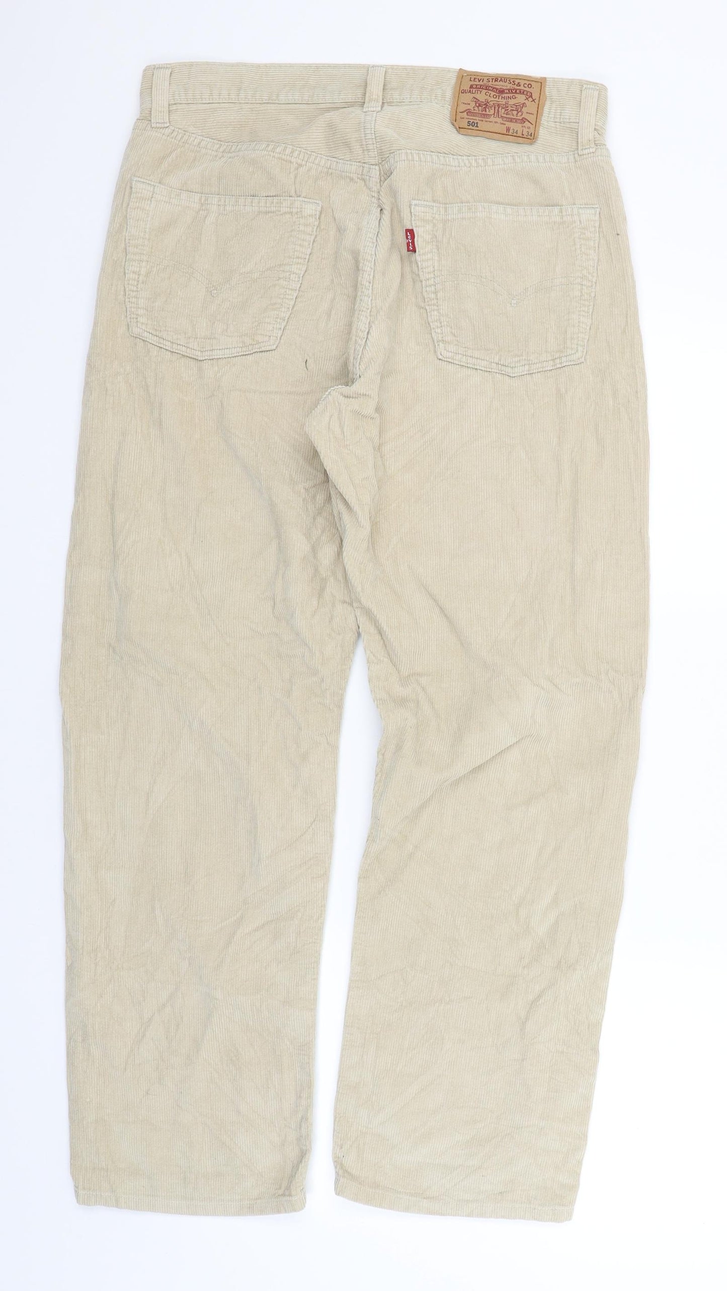 Levi Mens Beige   Trousers  Size 34 in L27 in
