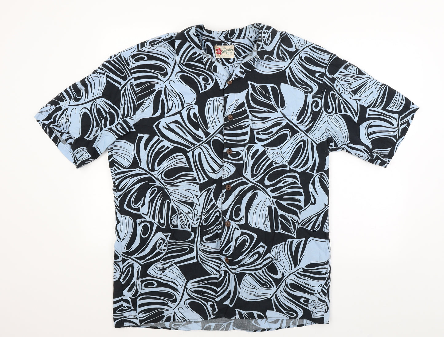 Milo Mattier Mens Blue Floral   Button-Up Size L