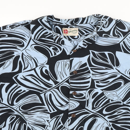Milo Mattier Mens Blue Floral   Button-Up Size L