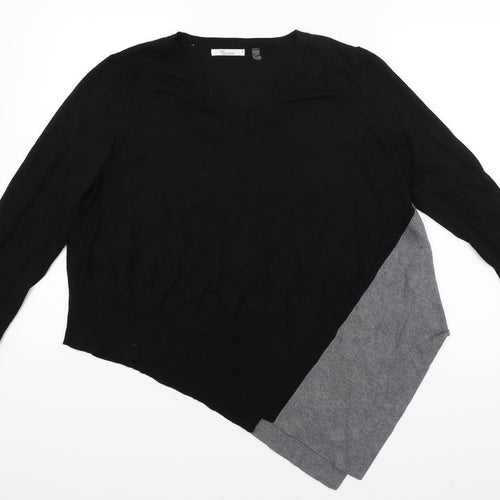 89th & Madison Womens Black   Basic T-Shirt Size L