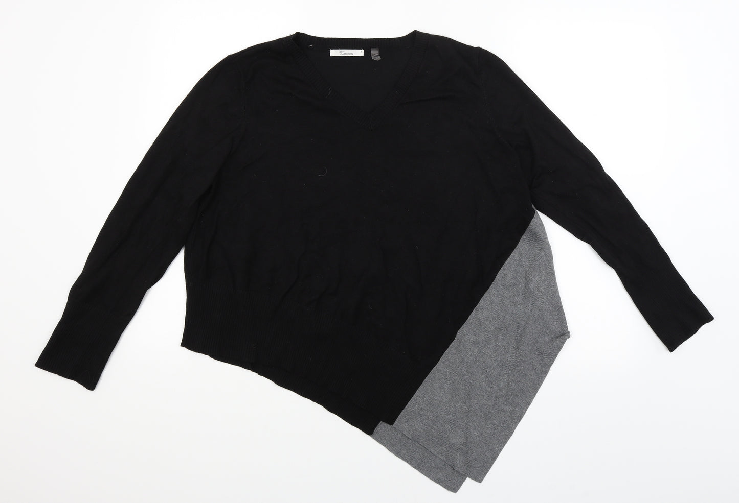 89th & Madison Womens Black   Basic T-Shirt Size L
