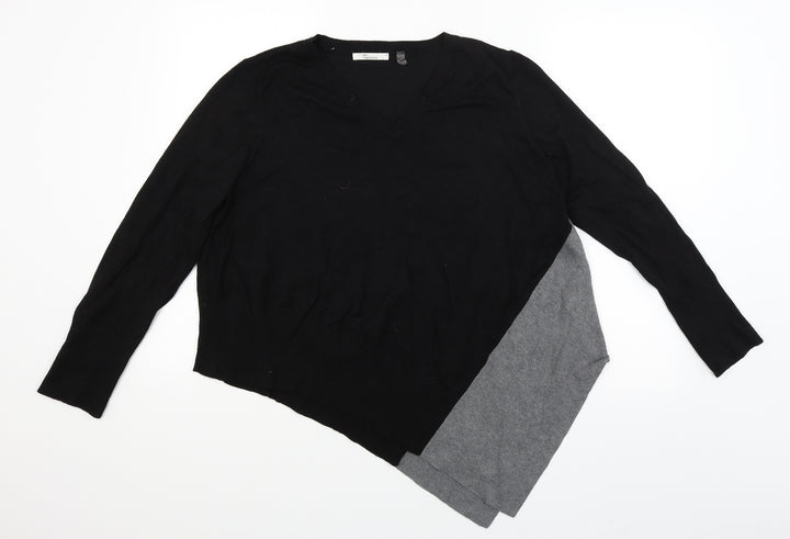 89th & Madison Womens Black   Basic T-Shirt Size L