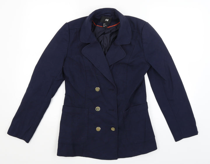 H&M Womens Blue Jacket Blazer Size 8