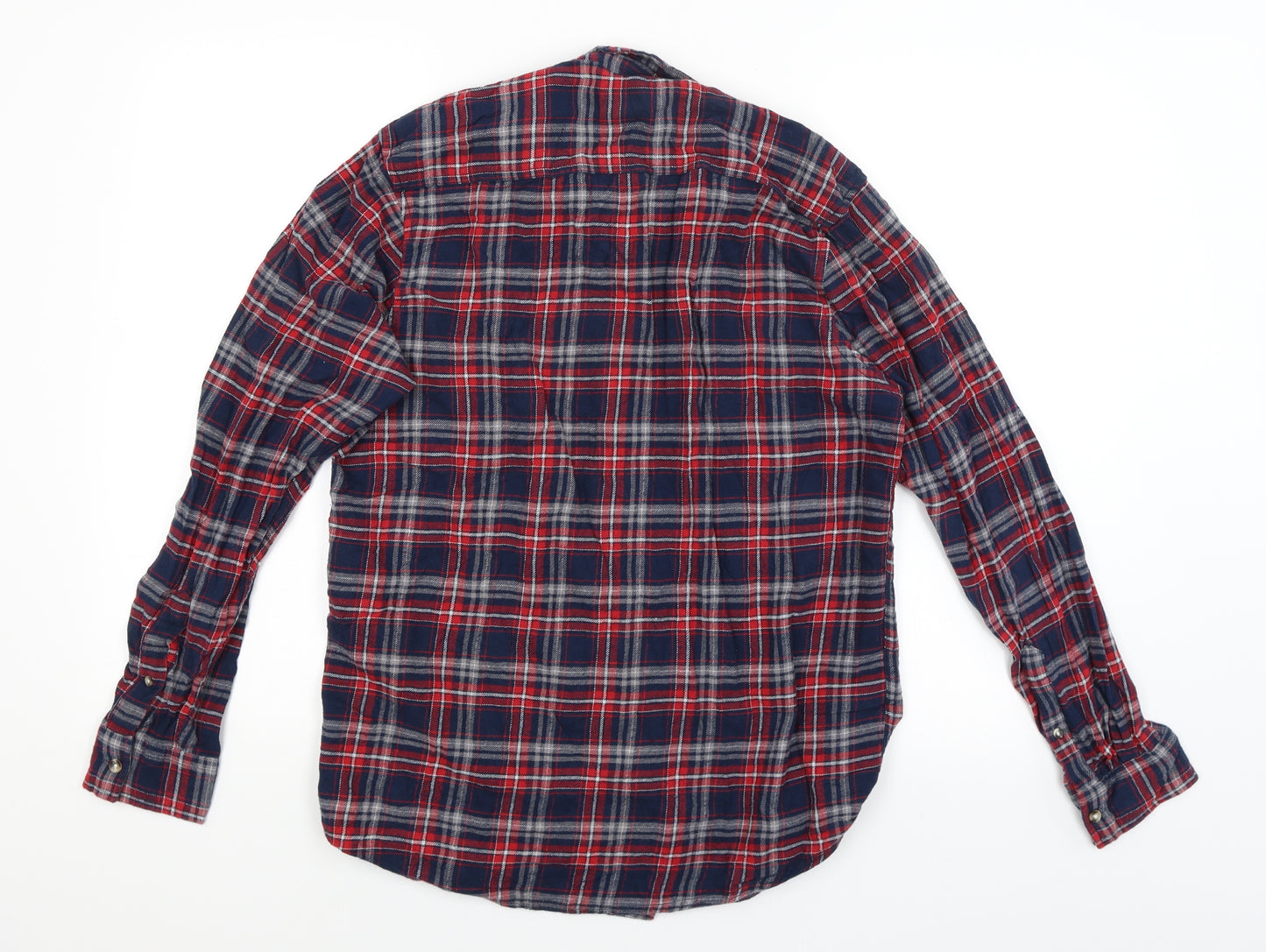 Cedar Wood State Mens Blue Plaid   Button-Up Size M