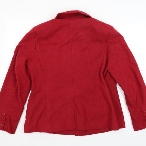 M&S Womens Red   Overcoat Coat Size 14