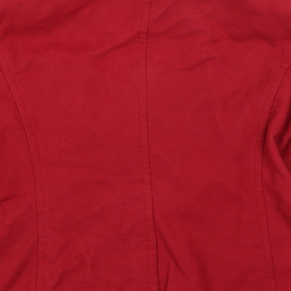 M&S Womens Red   Overcoat Coat Size 14