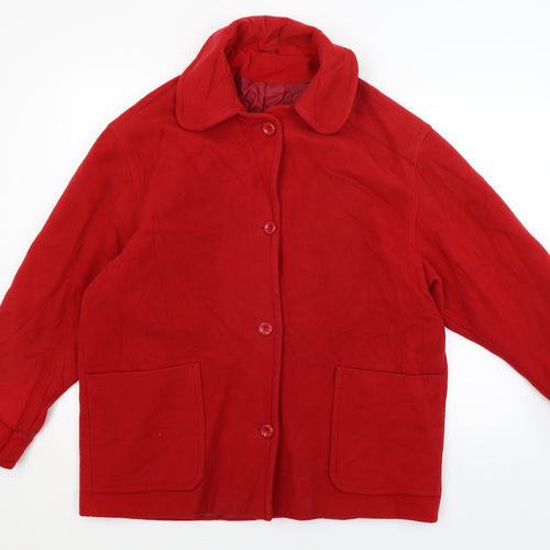Preworn Womens Red   Overcoat Coat Size 16
