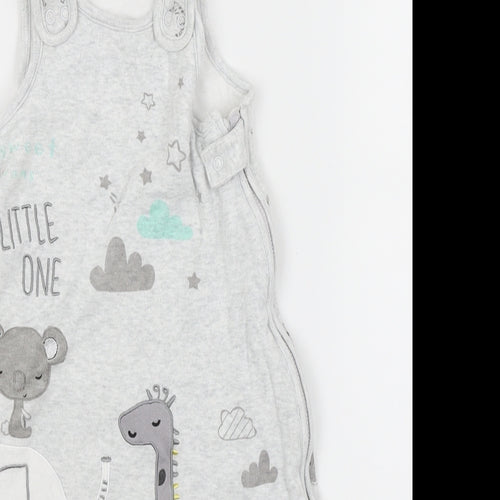 Primark Baby Grey   Babygrow One-Piece Size 3-6 Months  - Animals