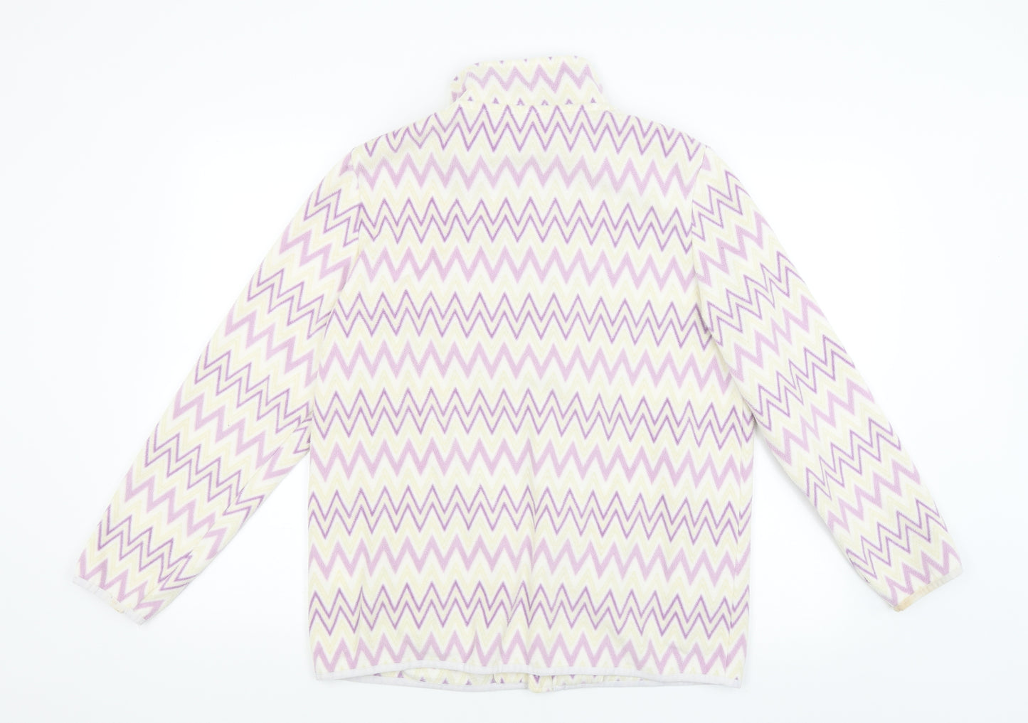 Damart Womens Purple Striped  Full Zip Jumper Size 16