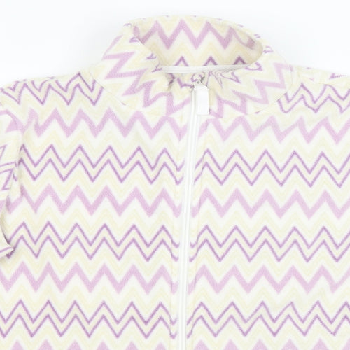 Damart Womens Purple Striped  Full Zip Jumper Size 16