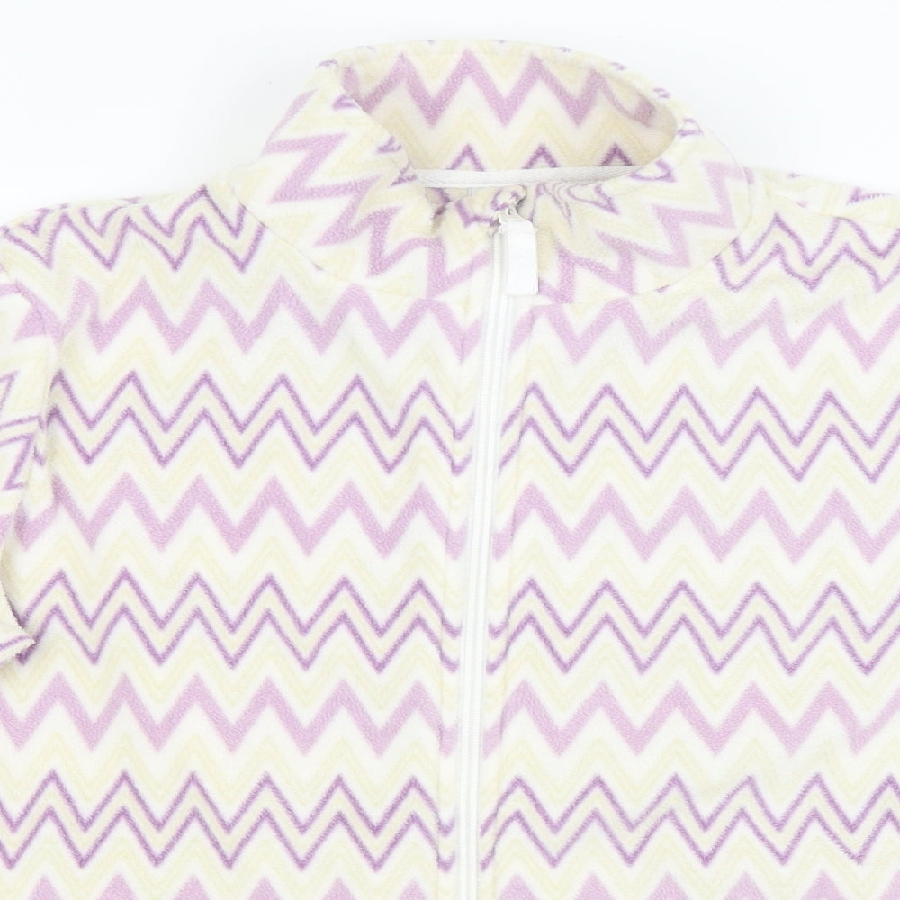 Damart Womens Purple Striped  Full Zip Jumper Size 16