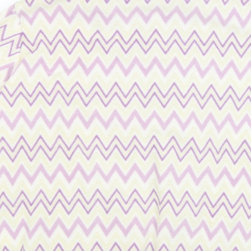 Damart Womens Purple Striped  Full Zip Jumper Size 16