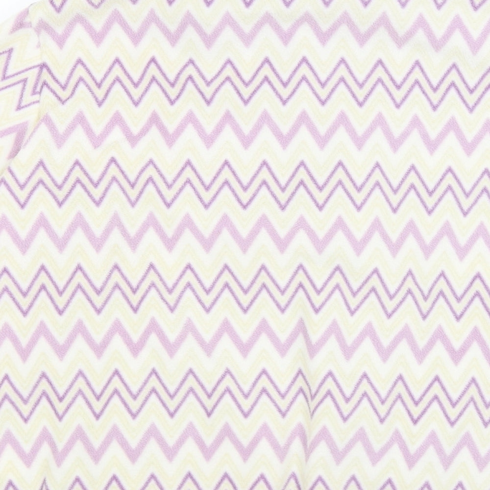 Damart Womens Purple Striped  Full Zip Jumper Size 16
