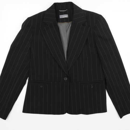 South Womens Black Striped  Jacket Blazer Size 16