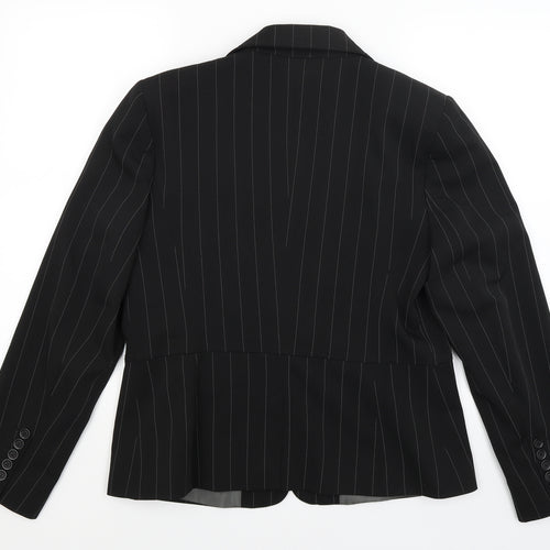 South Womens Black Striped  Jacket Blazer Size 16
