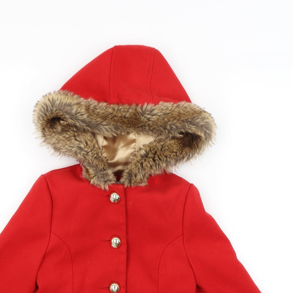 F&F Girls Red   Overcoat Coat Size 2-3 Years