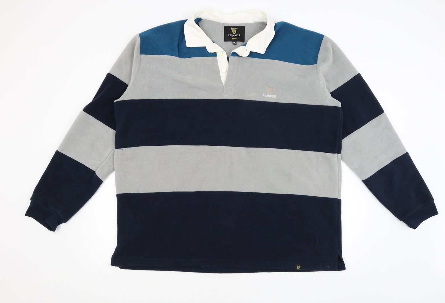 Guinness Mens Blue Striped  Pullover Jumper Size 2XL