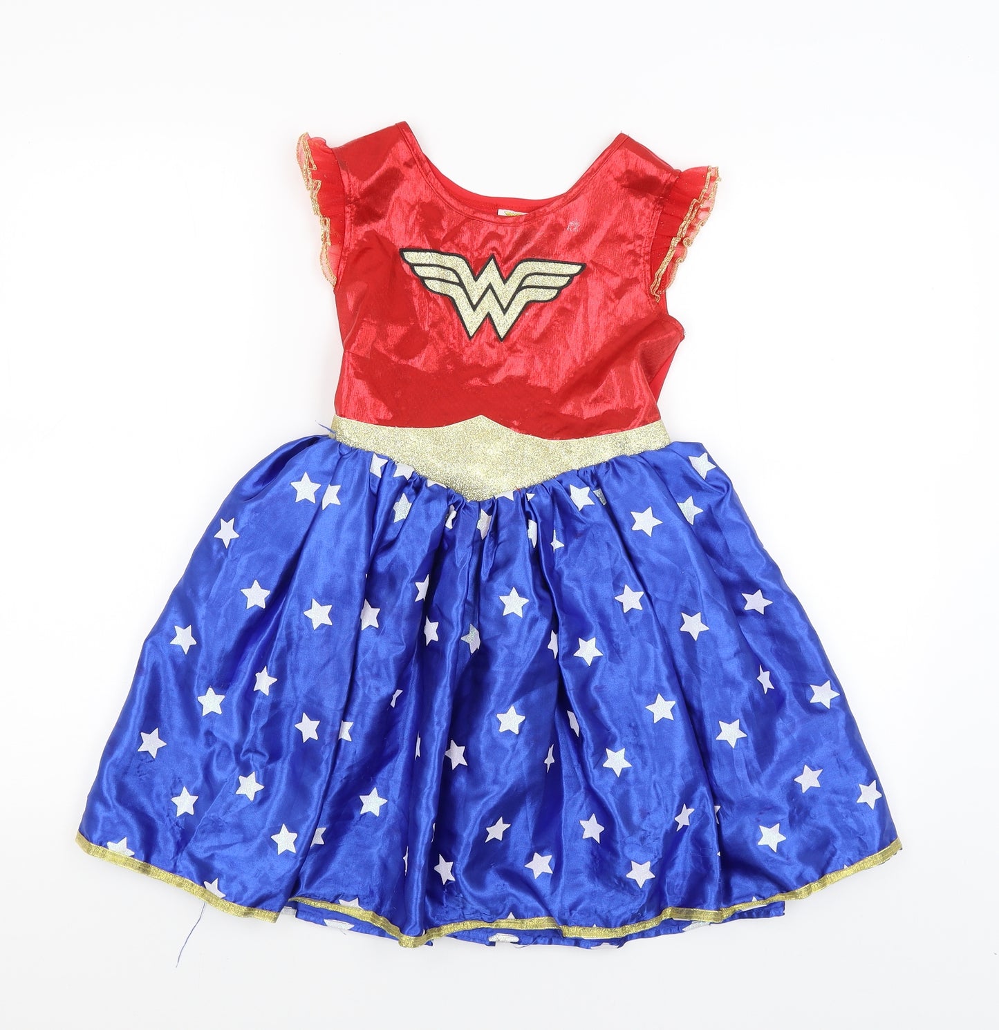 George Girls Blue   Fit & Flare  Size 7-8 Years  - Wonder Woman