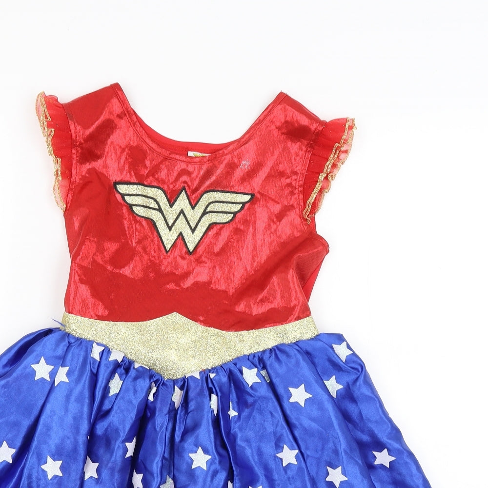 George Girls Blue   Fit & Flare  Size 7-8 Years  - Wonder Woman