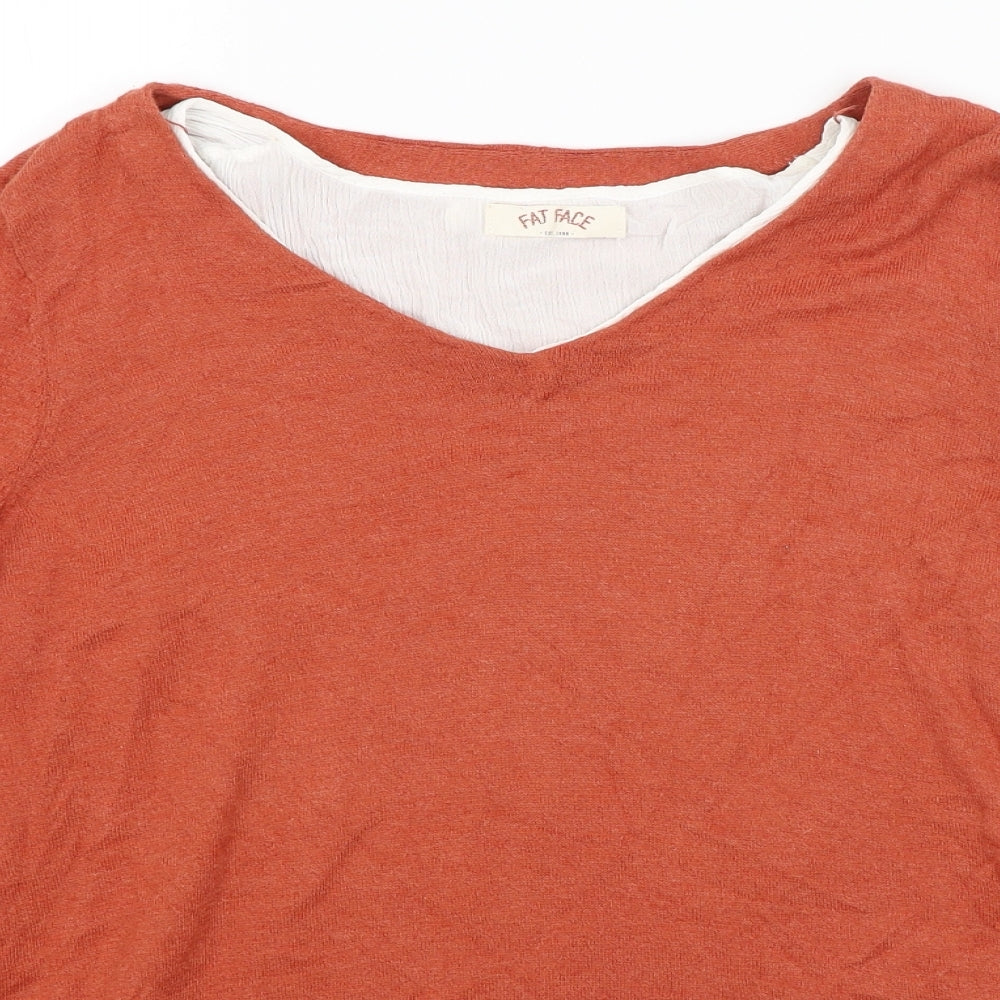 Fat Face Womens Orange   Basic T-Shirt Size 16