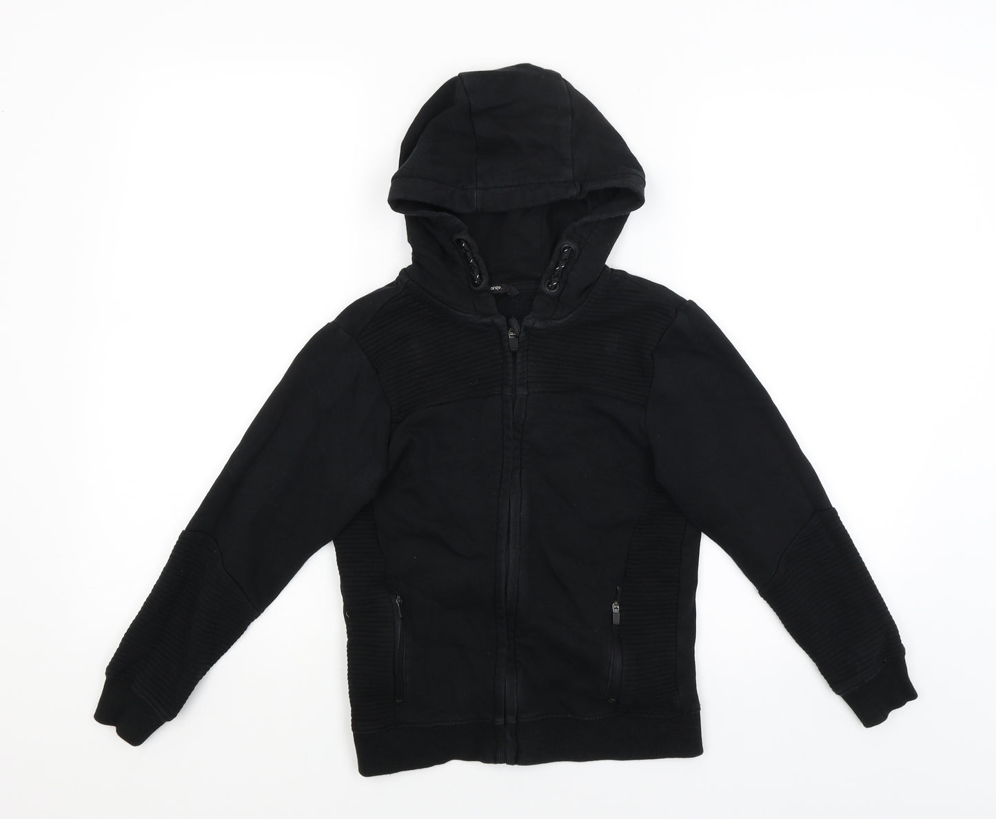 George Boys Black   Full Zip Hoodie Size 8-9 Years