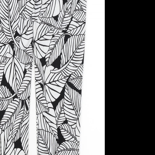 Atmosphere Womens White Floral  Trousers  Size 6 L27 in