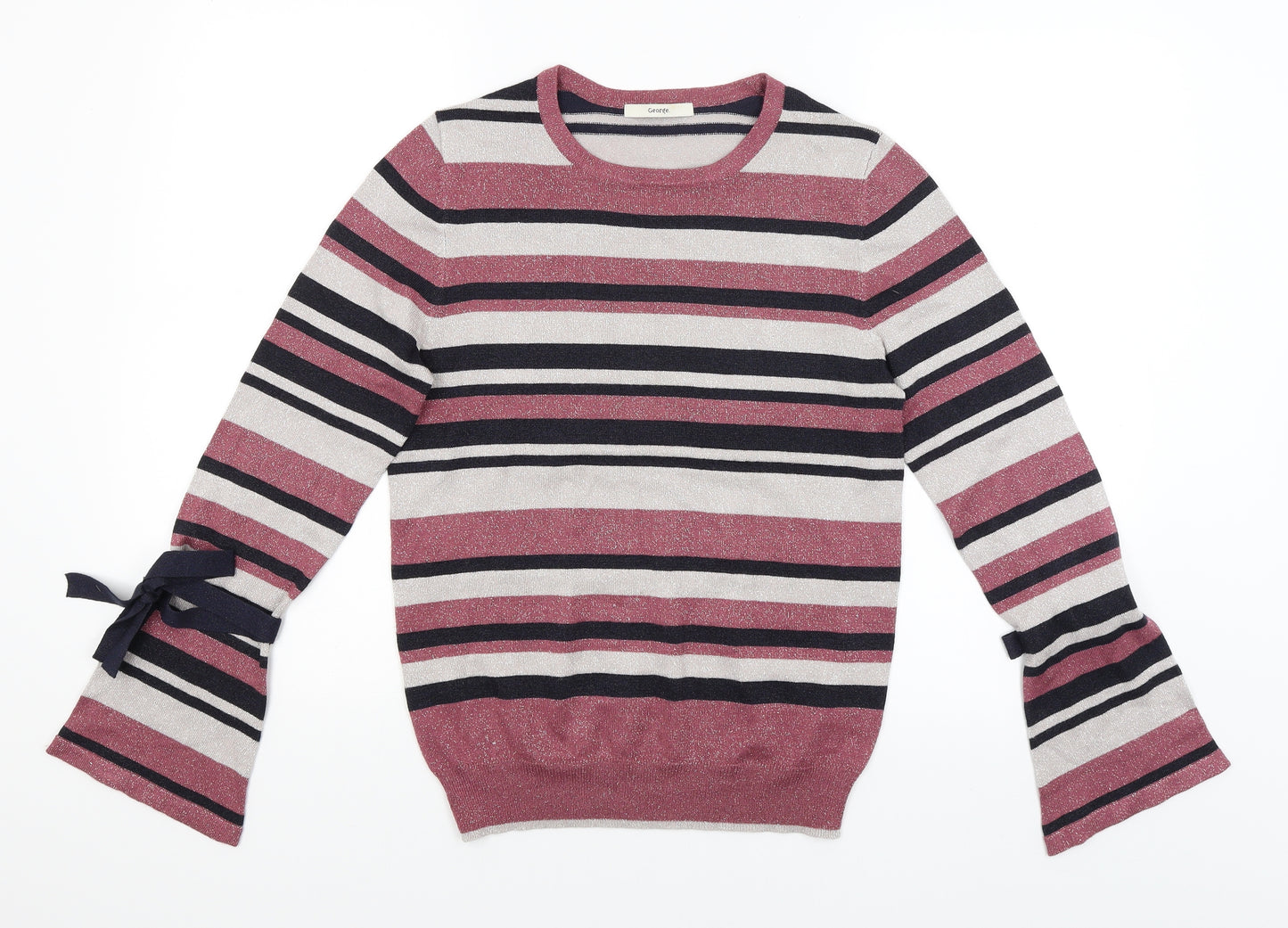 George Womens Purple Striped  Pullover Jumper Size 10