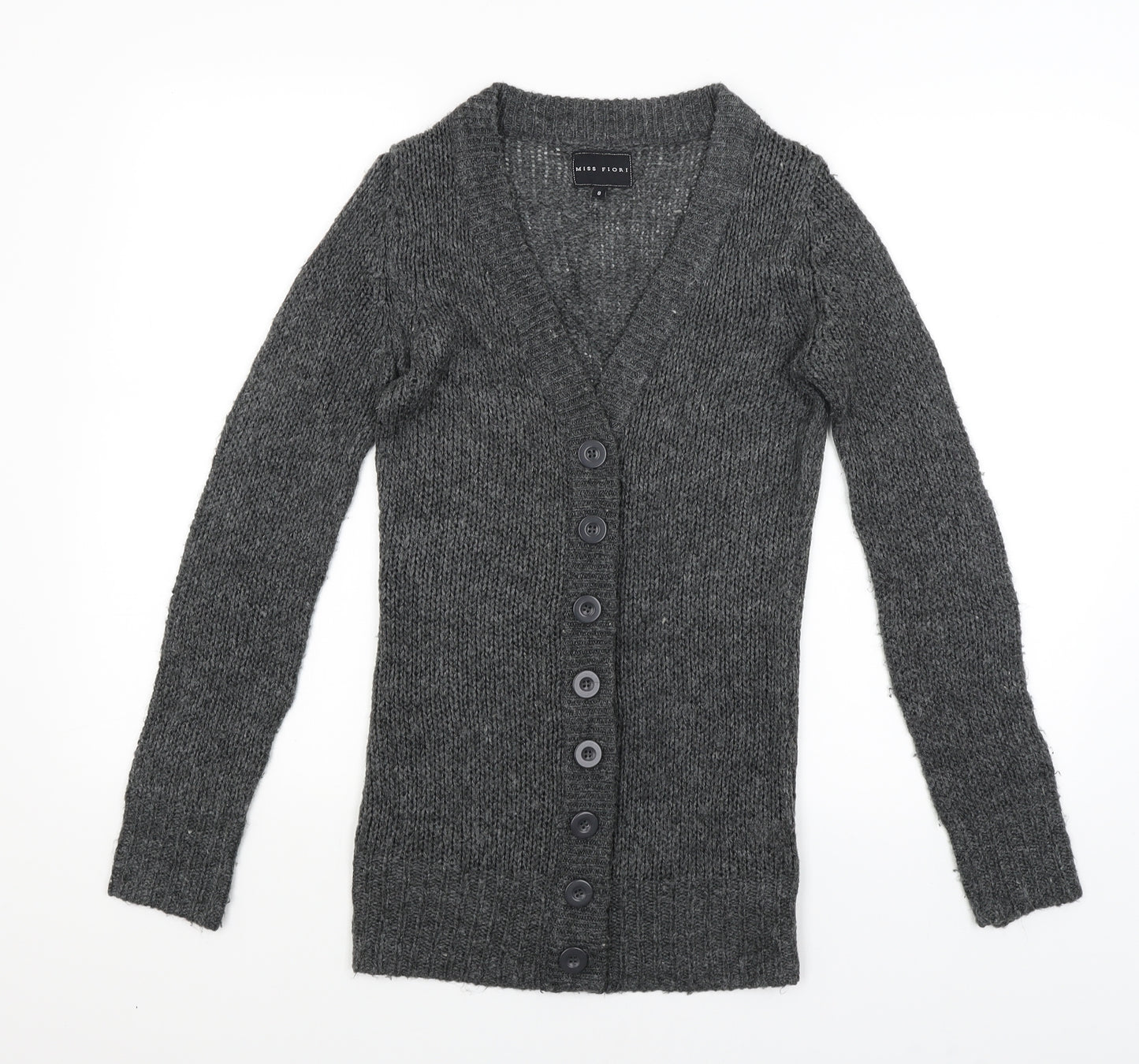 Miss Fiori Womens Grey   Cardigan Jumper Size 8