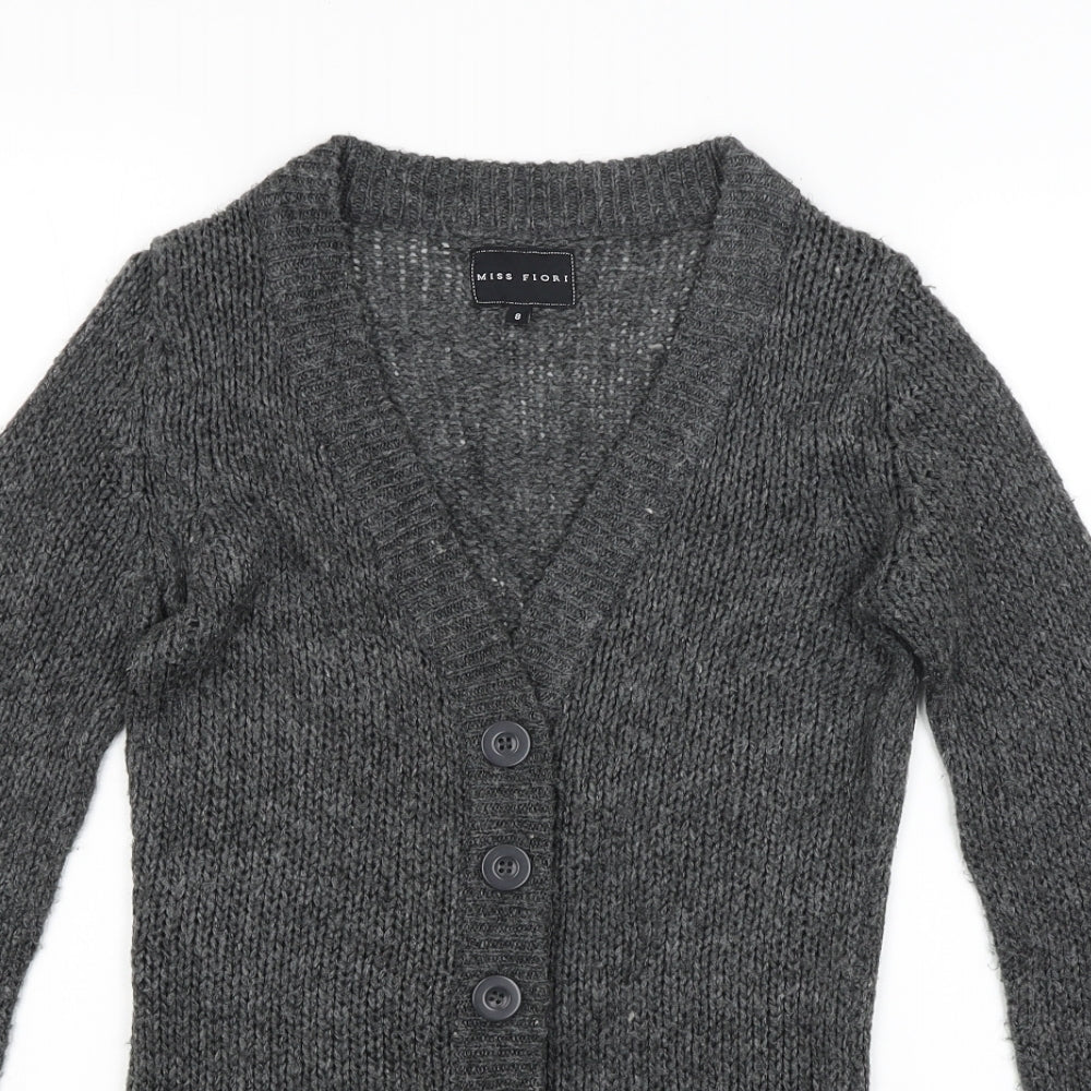 Miss Fiori Womens Grey   Cardigan Jumper Size 8