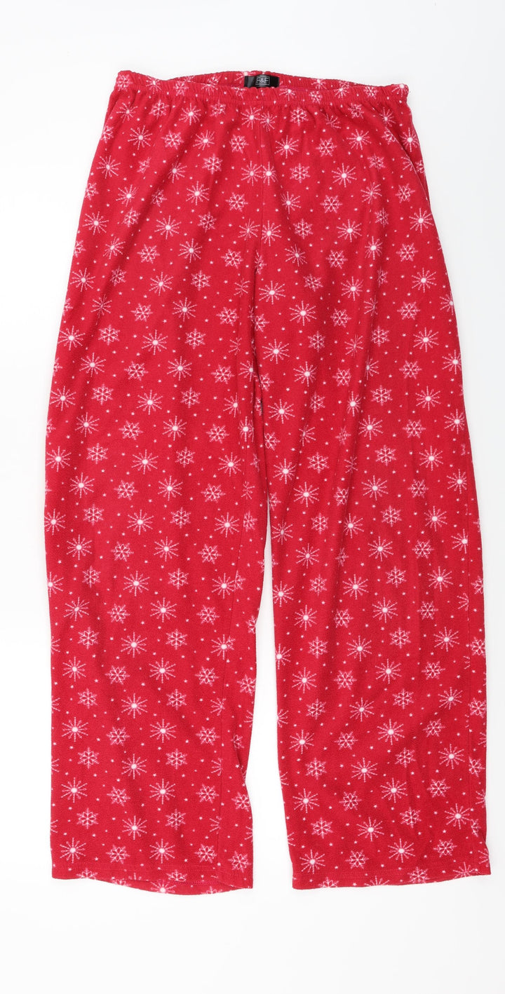F&F Womens Red Check Trousers Size 12 L25 in